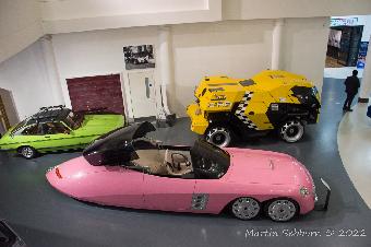 Celebrities!  Pink Rolls for Lady Penelope, Yellow Landie for Judge Dread and Del Boy's Capri