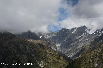 Helicopter over the glaciers